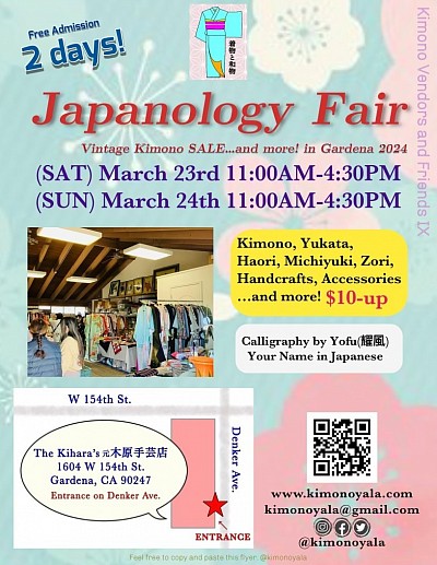 Japanology Fair SAT&SUN 03/23-24/2024 in Gardena, CA