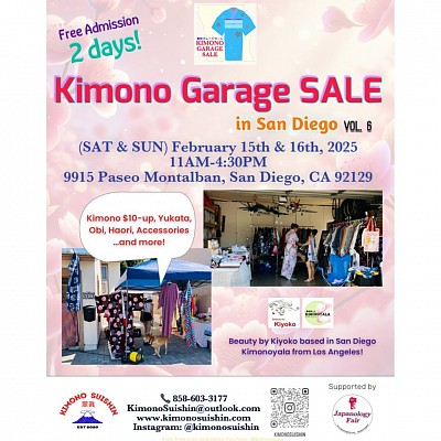 Sat. & Sun. 02/15-16/2024 Kimono Garage Sale in San Diego, CA