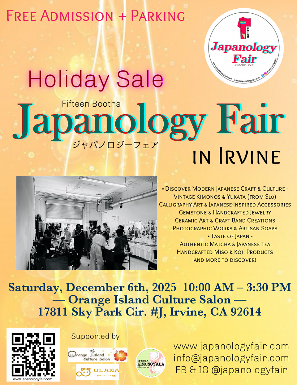 SAT 12/06/2025 Japanology Fair in Irvine