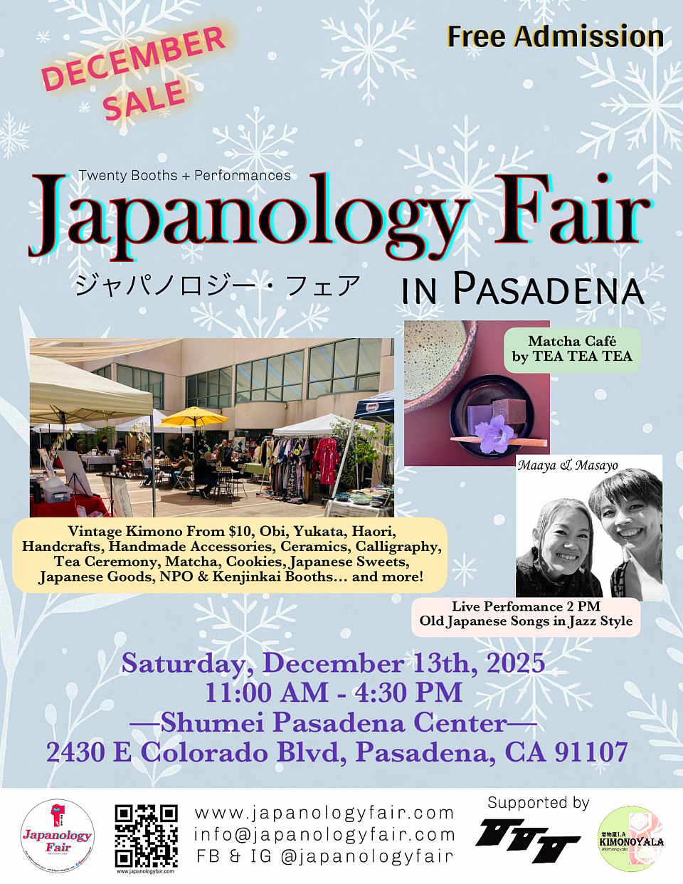 SAT 12/13/2025 Japanology Fair in Pasadena