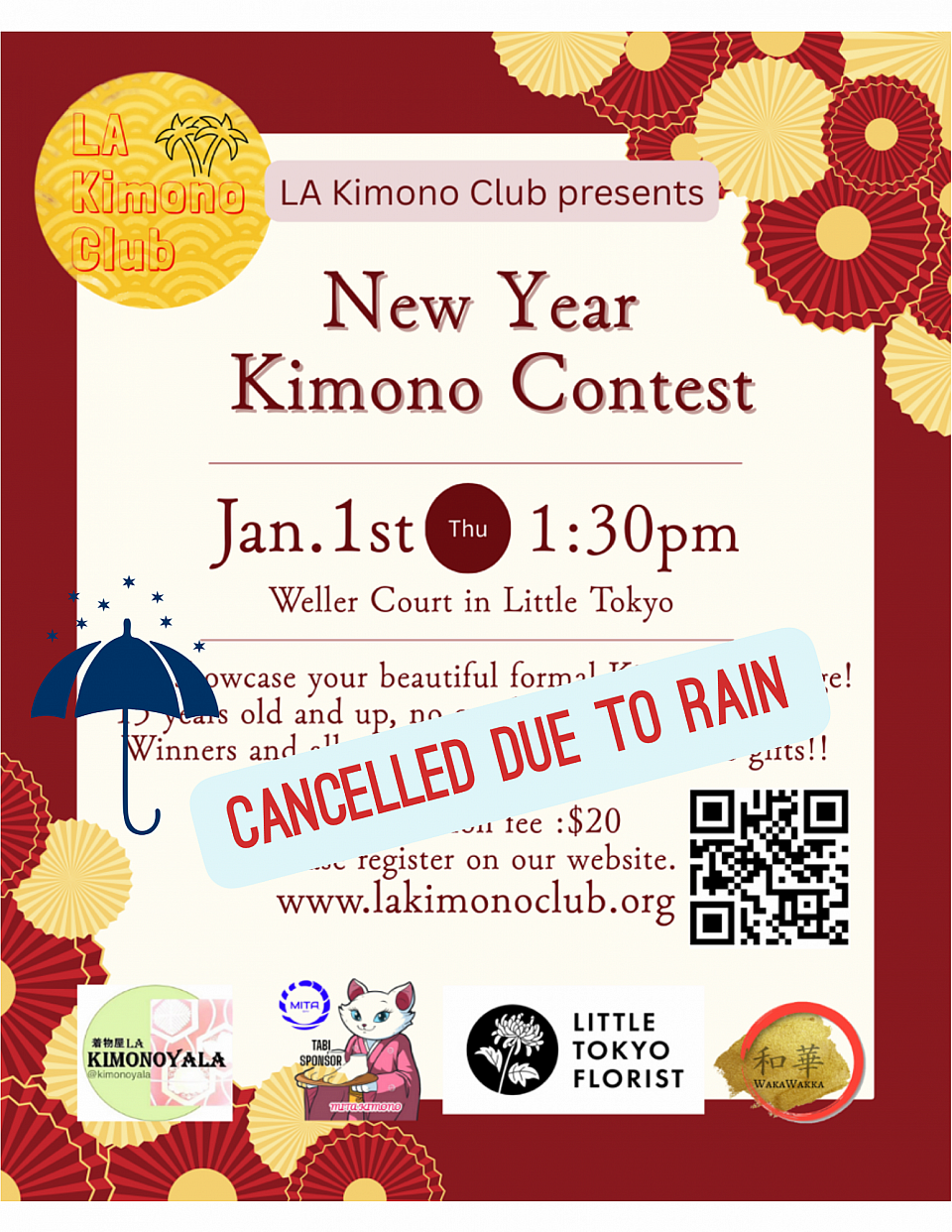 Kimono Contest 2026 was cancelled due to rain.