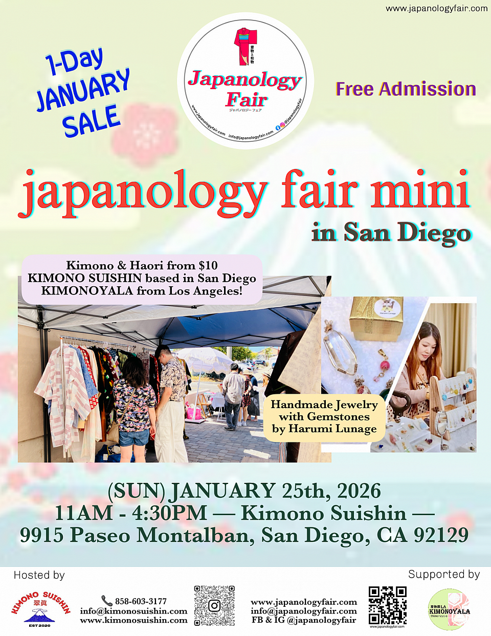 SUN 01/25/2026 Japanology fair mini in San Diego